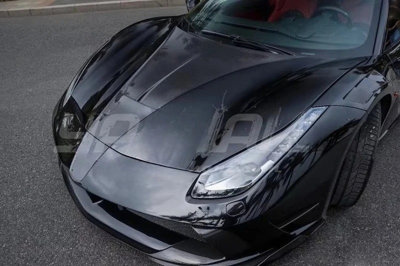 Trade Assurance Portion Carbon Fiber Glass FRP Hood Bonnet Fit For 2015-2019 F488 GTB & Spider MS 4XX Style Front Hood Cover